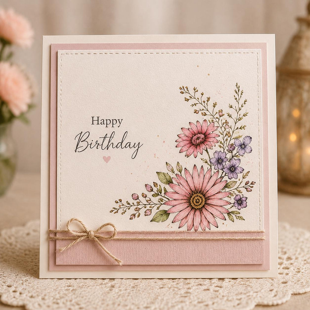 Flower Corner Clear Stamps, Scrapbooking Card Making (4x4 inch)