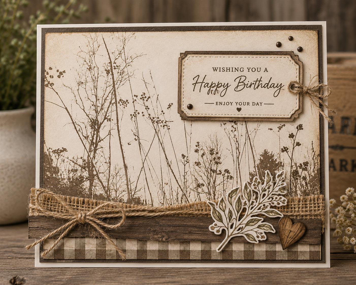Wildflower Branch Clear Stamp | Floral Silhouette Transparent Silicone Stamp for Card Making, Scrapbooking & Journaling