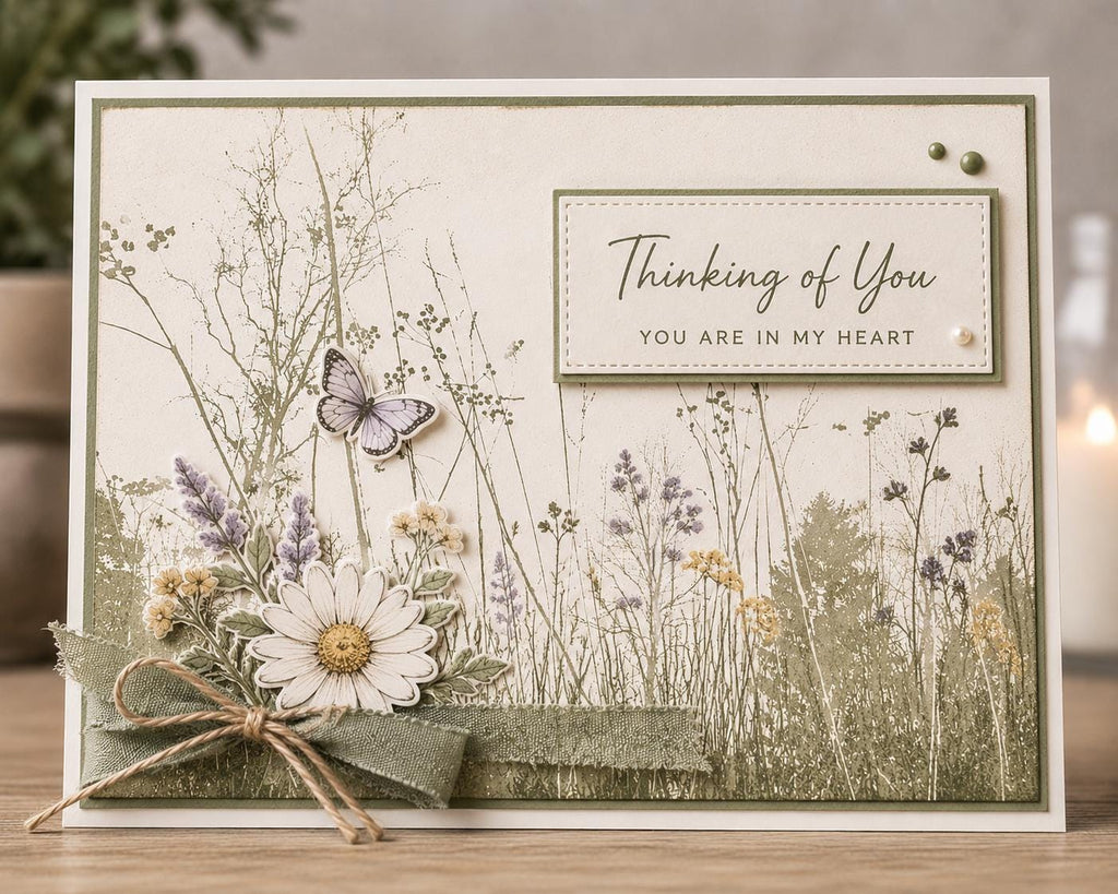 Wildflower Branch Clear Stamp | Floral Silhouette Transparent Silicone Stamp for Card Making, Scrapbooking & Journaling