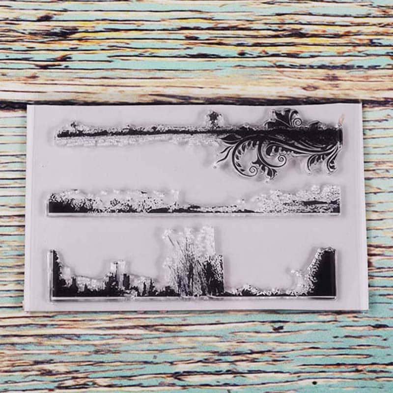 Border Background Clear Stamps, Rubber Seals for Scrapbook Cards