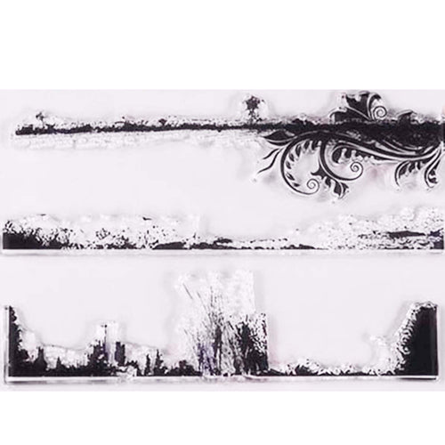 Border Background Clear Stamps, Rubber Seals for Scrapbook Cards
