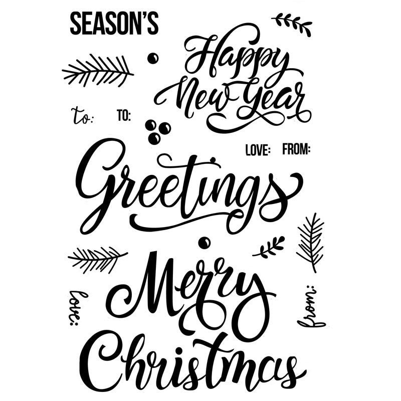 Season's Greetings Clear Stamp, Scrapbooking DIY (11x16cm)