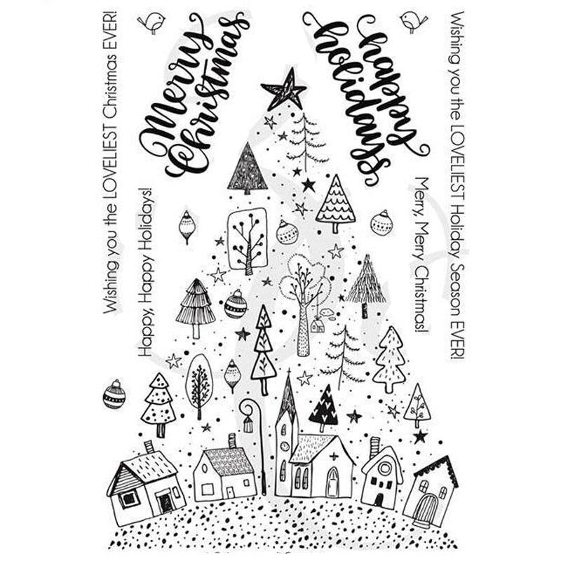 Winter Holiday Clear Stamp Set: Scrapbooking, Card Making (11x16cm)