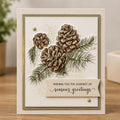 Happy New Year Clear Stamp, Pine Cone Scrapbooking Stamp (14x14cm)