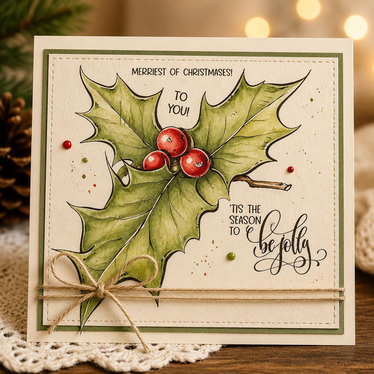 Happy Holidays Clear Stamp | DIY Scrapbooking, Card Making (14x14cm)