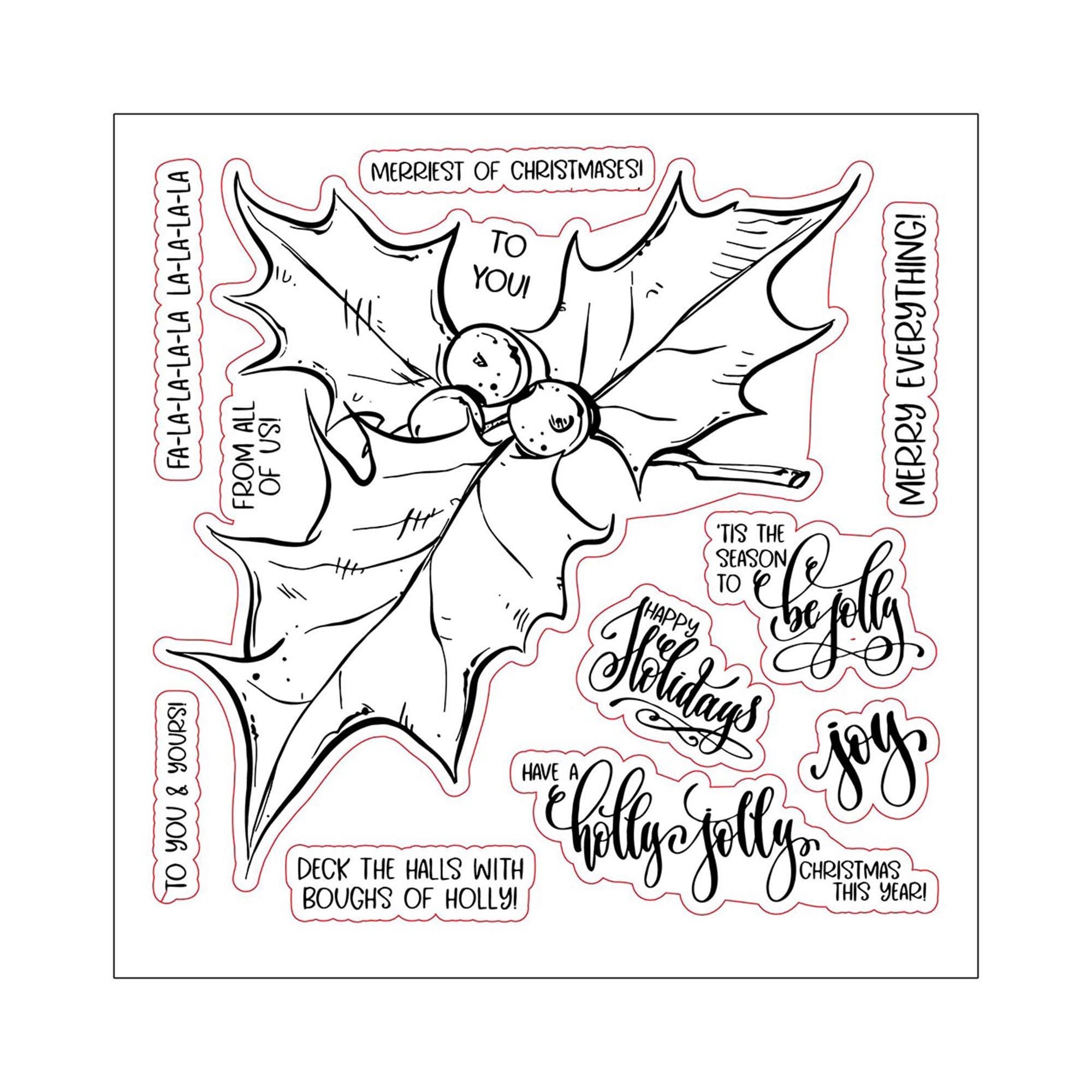 Happy Holidays Clear Stamp | DIY Scrapbooking, Card Making (14x14cm)