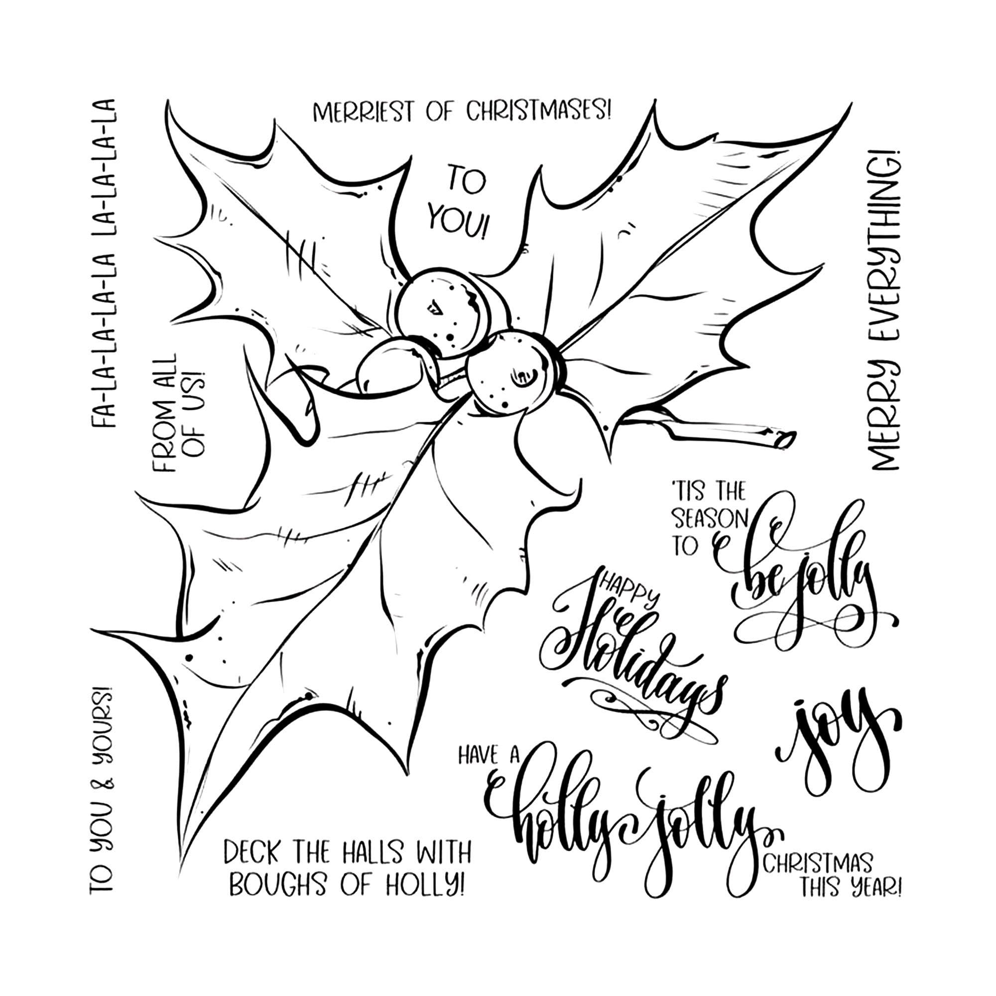 Happy Holidays Clear Stamp | DIY Scrapbooking, Card Making (14x14cm)