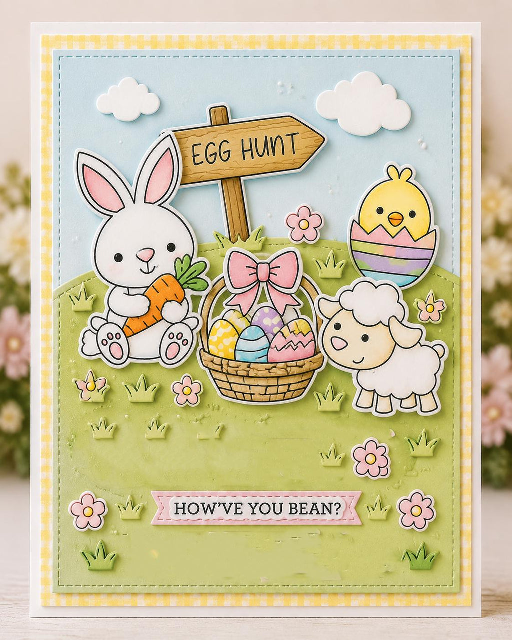Easter Bunny and Egg Clear Stamp Set for Handmade Cards