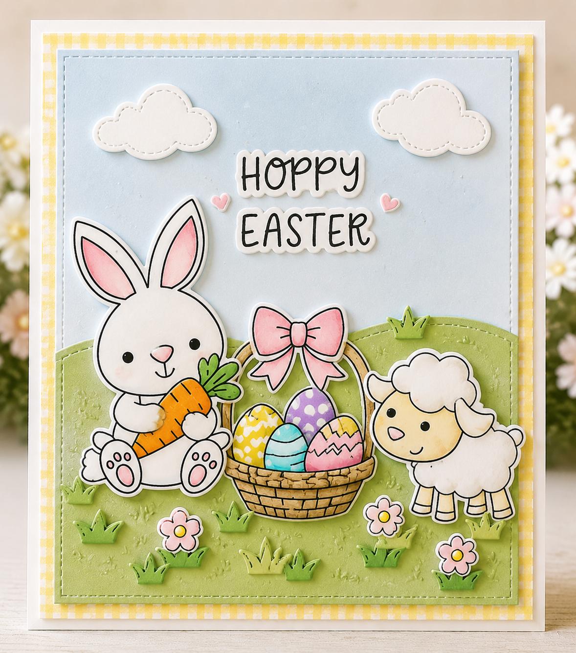 Easter Bunny and Egg Clear Stamp Set for Handmade Cards
