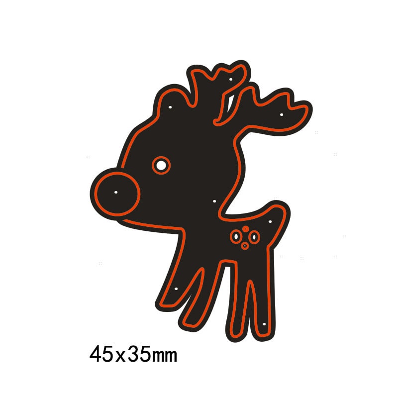 Mini Reindeer Metal Cutting Die, Christmas Deer Stencil for Cards