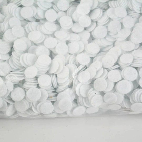 1000 White Felt Circles, 1.5 cm Fabric Craft Shapes