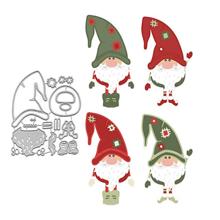 Santa Gnome Metal Cutting Die for Christmas Cards