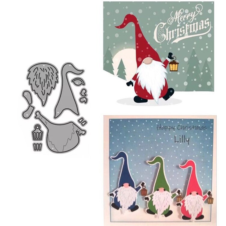 Santa Gnome Metal Cutting Die for Christmas Cards