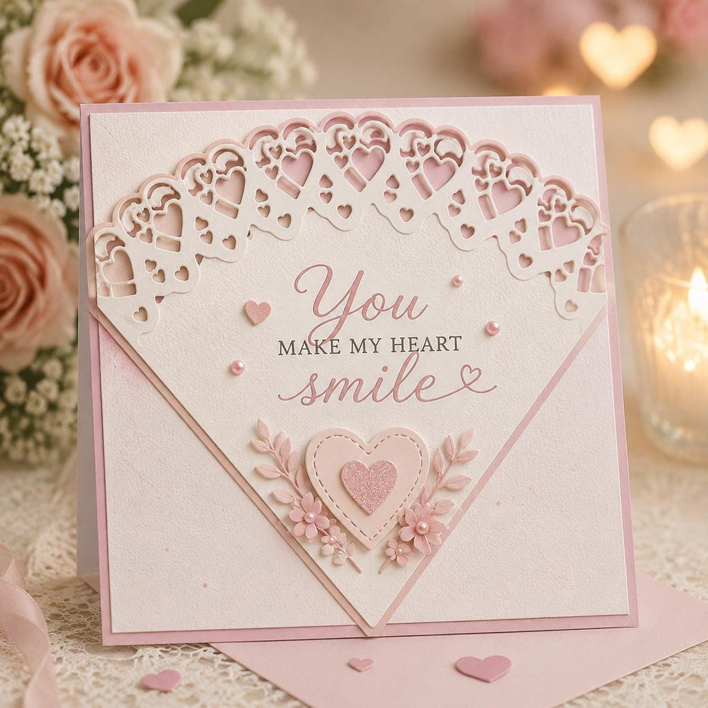 Candy Holder Metal Cutting Die: Heart Edge Stencil for DIY Crafts