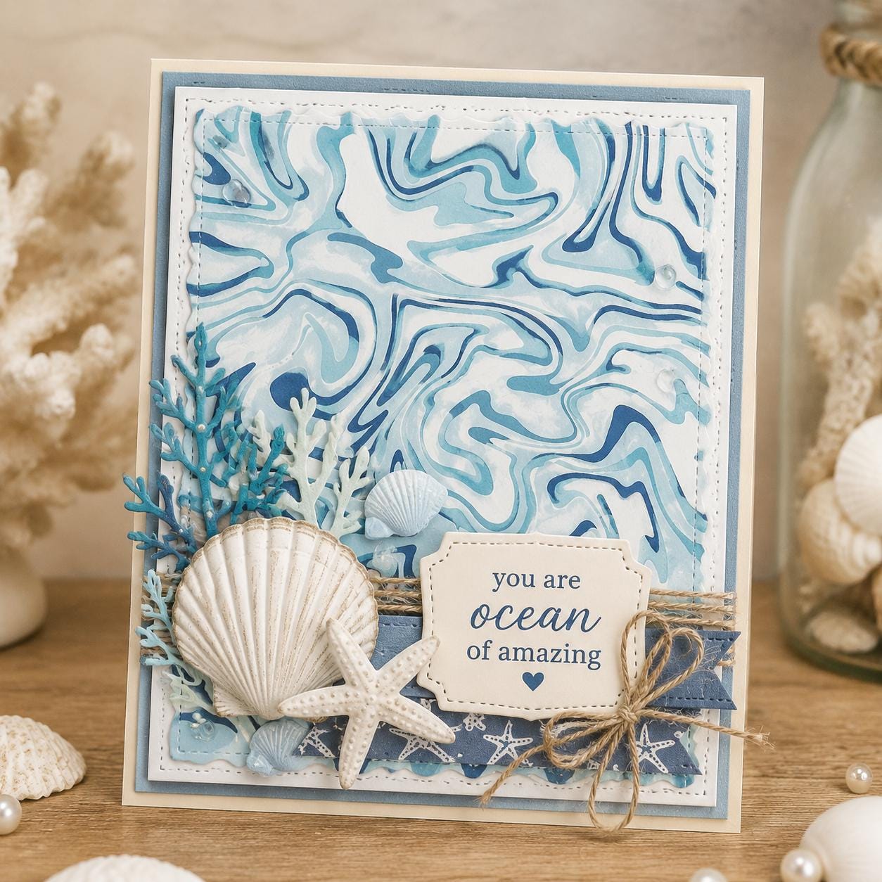 Wave Background Clear Stamp, DIY Scrapbooking (14x14cm)