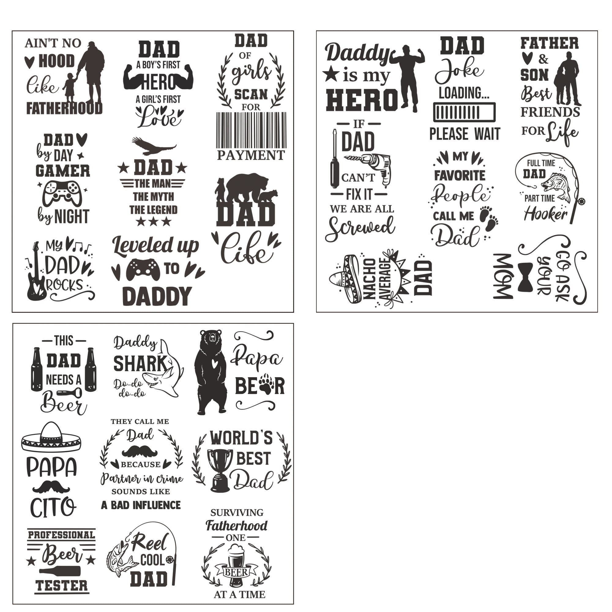 Father's Day Clear Stamp Set, DIY Scrapbooking Card Making