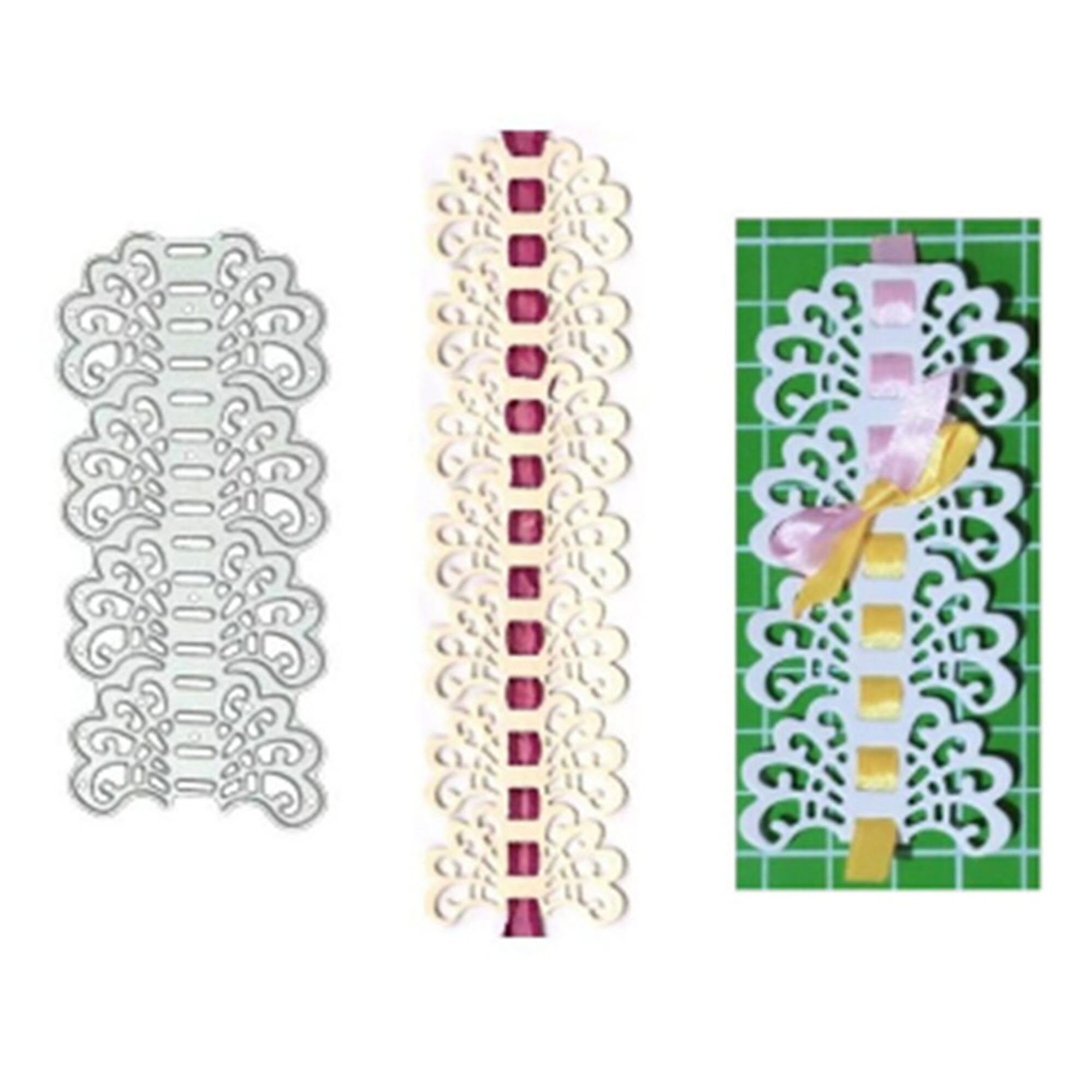 Hollow Border Metal Cutting Die, Stitched Edge Stencil for Cards
