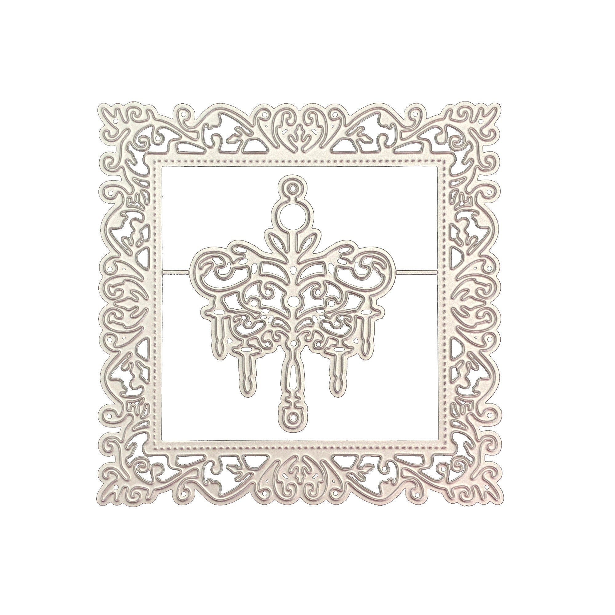 Lace Edge Square Metal Cutting Die for Cards and Scrapbooking