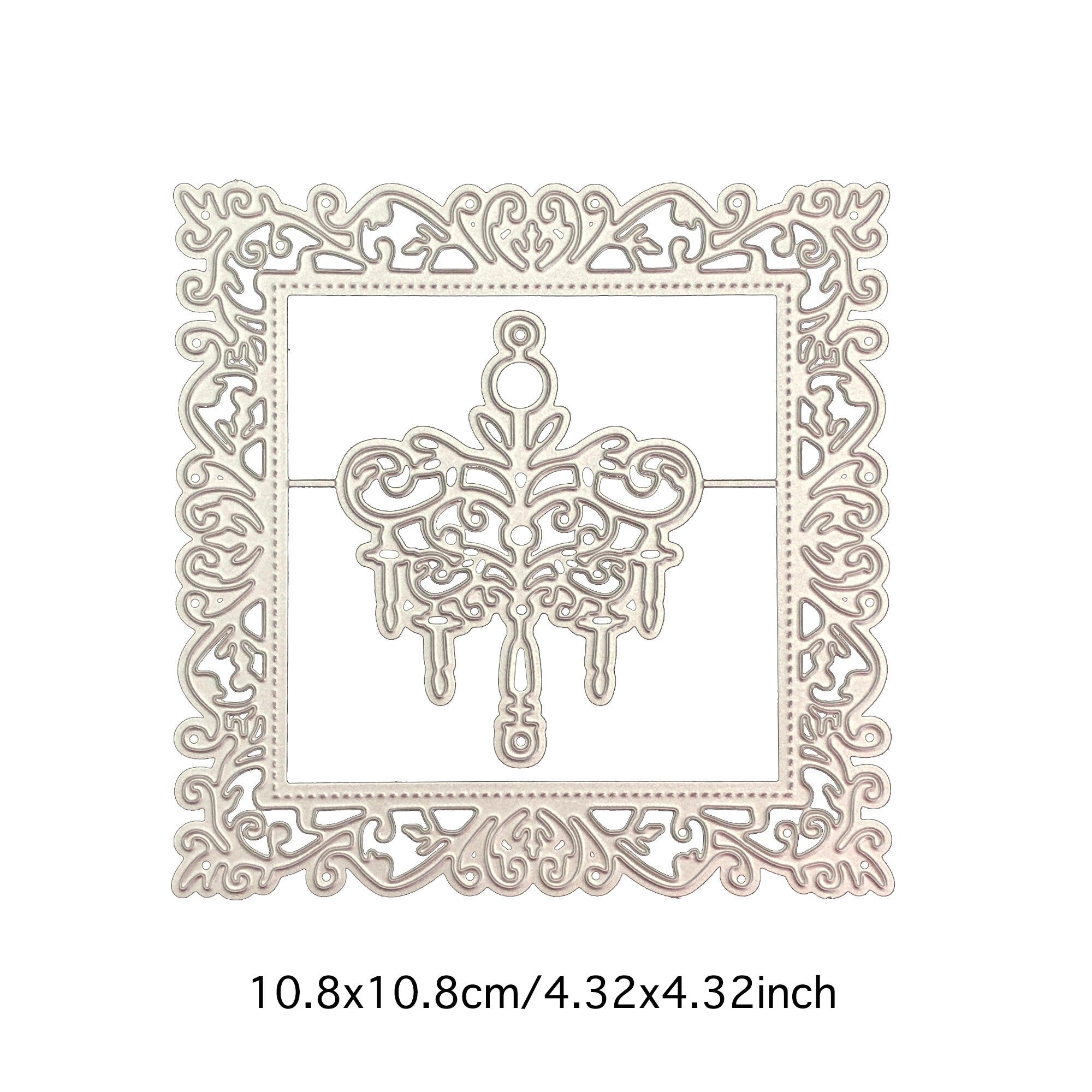 Lace Edge Square Metal Cutting Die for Cards and Scrapbooking