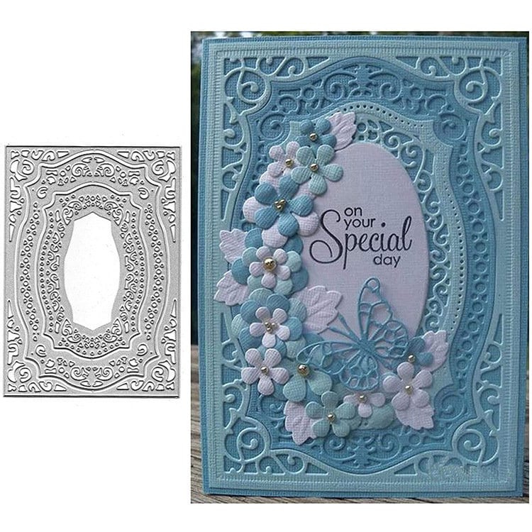 3 Flower Frame Metal Cutting Dies for Cards and Scrapbooks