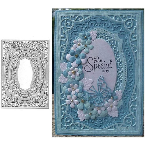 3 Flower Frame Metal Cutting Dies for Cards and Scrapbooks