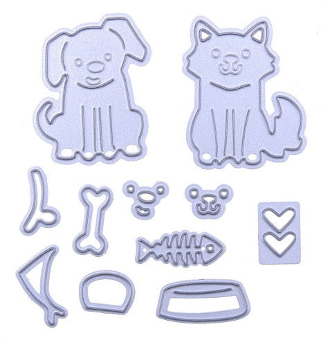 Dog and Cat Metal Cutting Dies for Scrapbooking