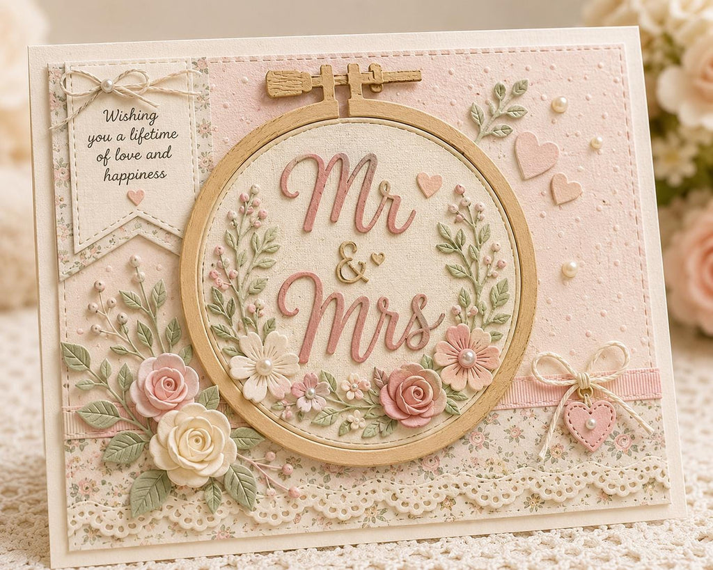 Embroidery Hoop Metal Cutting Die, Frame Stencil for Scrapbook Cards