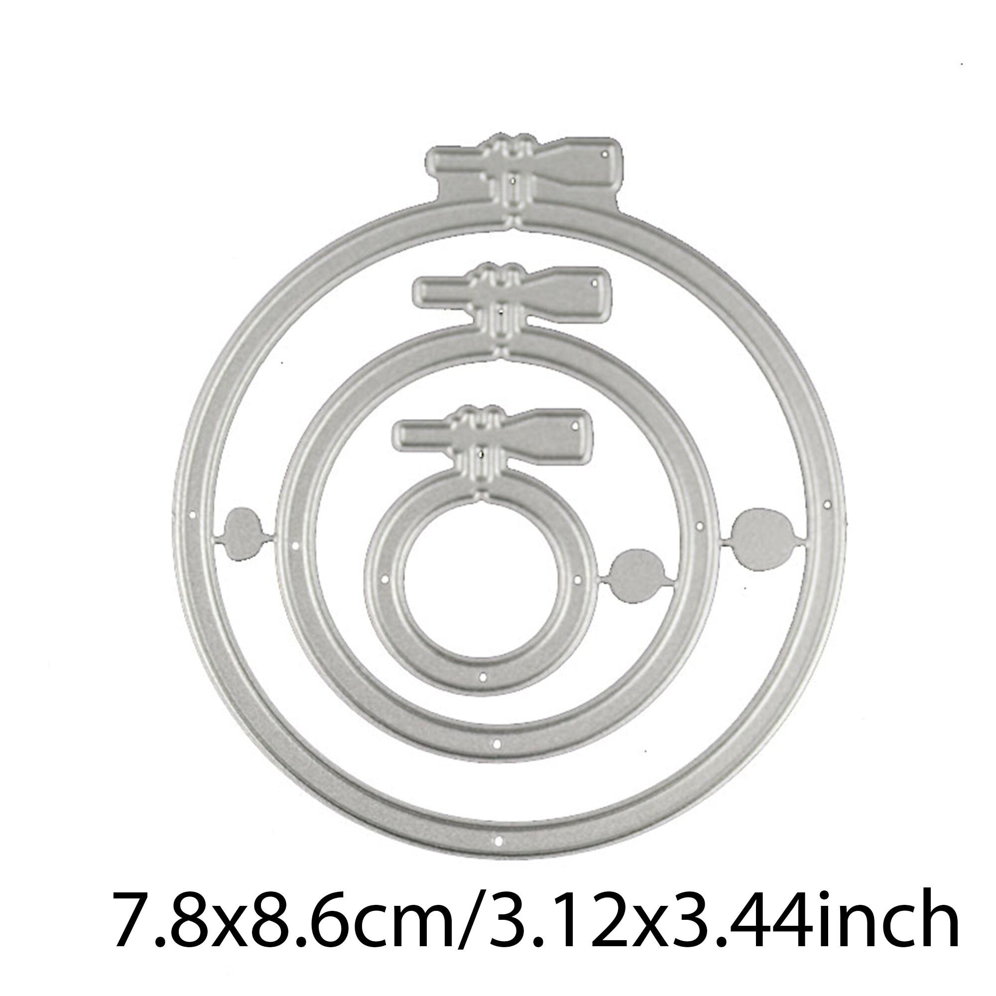 Embroidery Hoop Metal Cutting Die, Frame Stencil for Scrapbook Cards