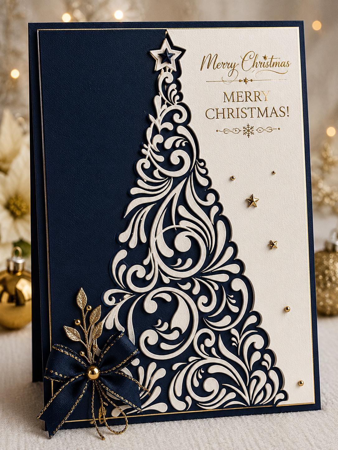 Christmas Tree Metal Die Cut for Scrapbooking and Card Making Stencil