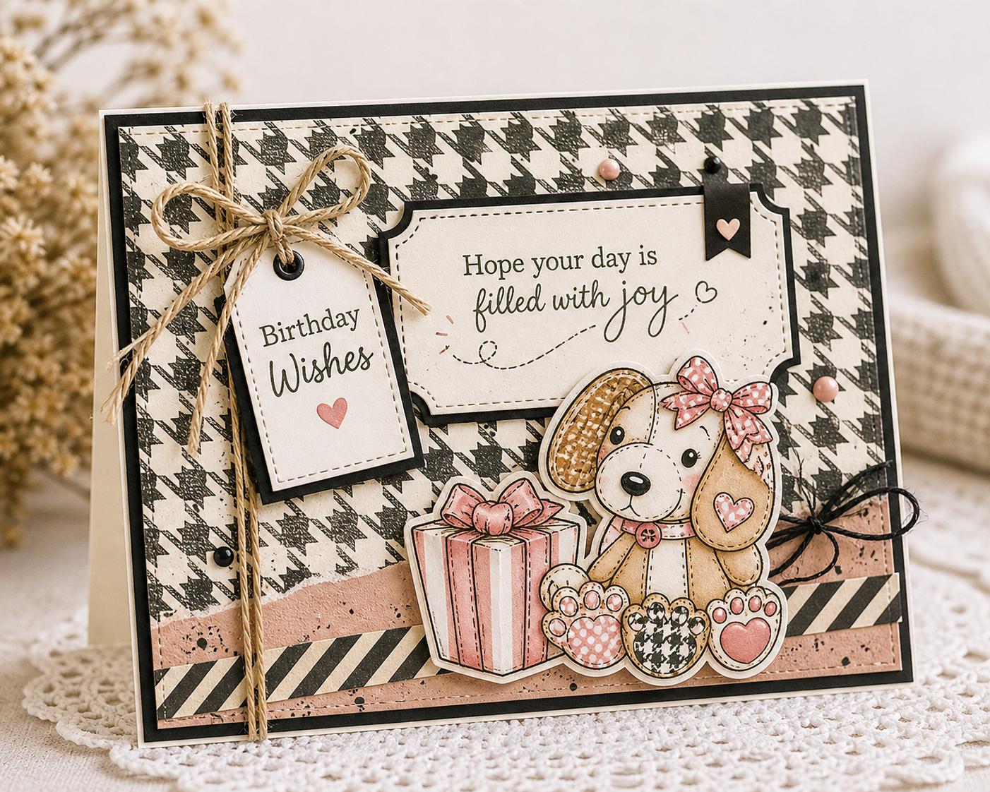 Houndstooth Clear Stamp for Scrapbooking & Card Making, 11x16cm Silicone Stamp Sheet