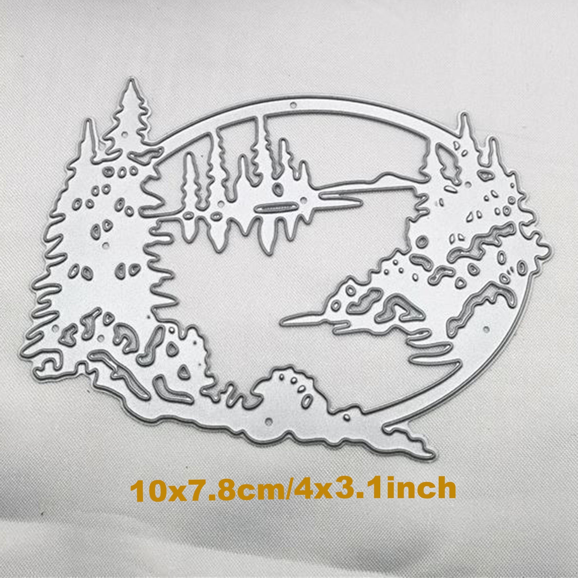 Nature Landscape Metal Cutting Die, Lake Woods Scene for Scrapbooking, Card Making, Paper Craft