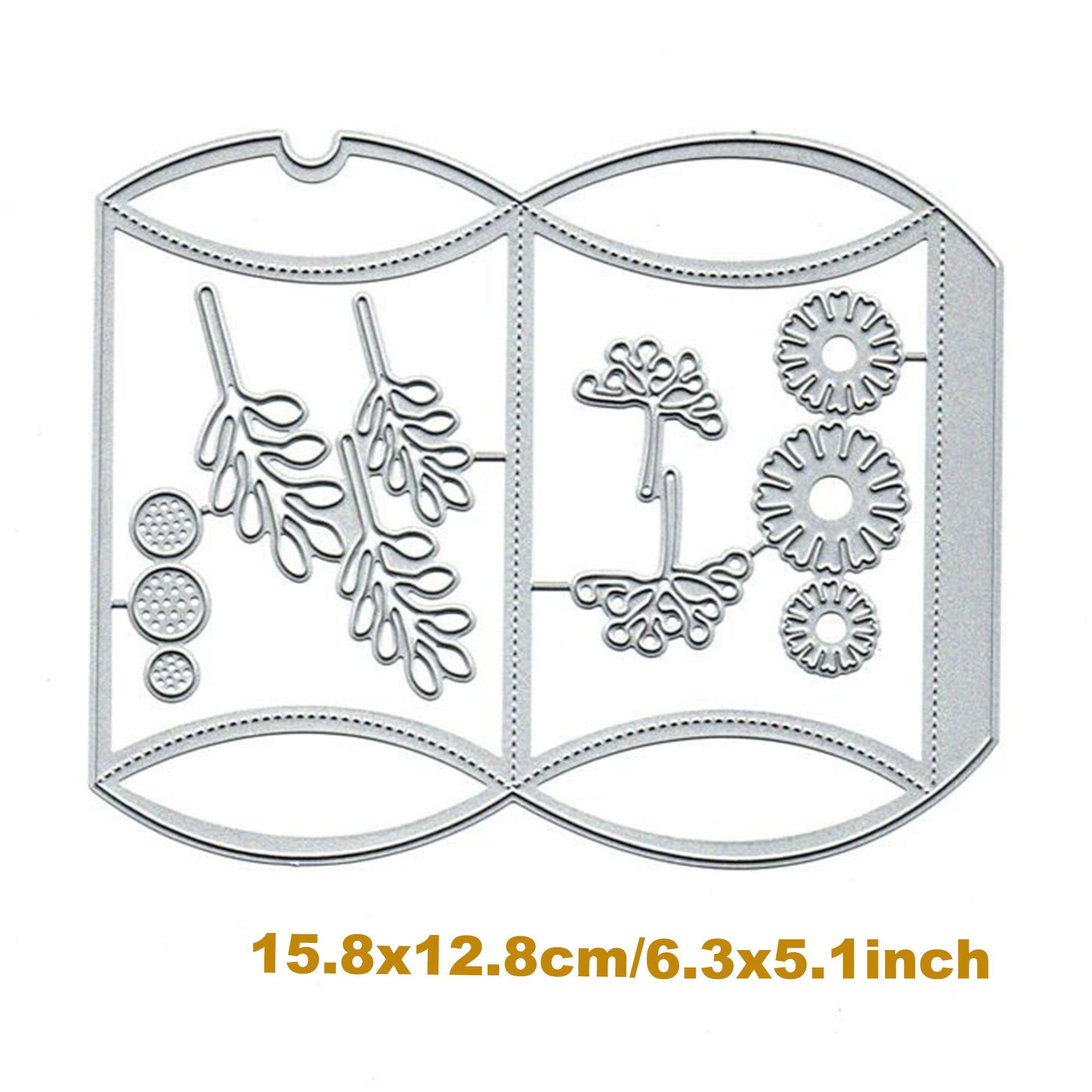 Flower Pillow Box Metal Cutting Die, Carbon Steel Embossing Stencil for Scrapbooking