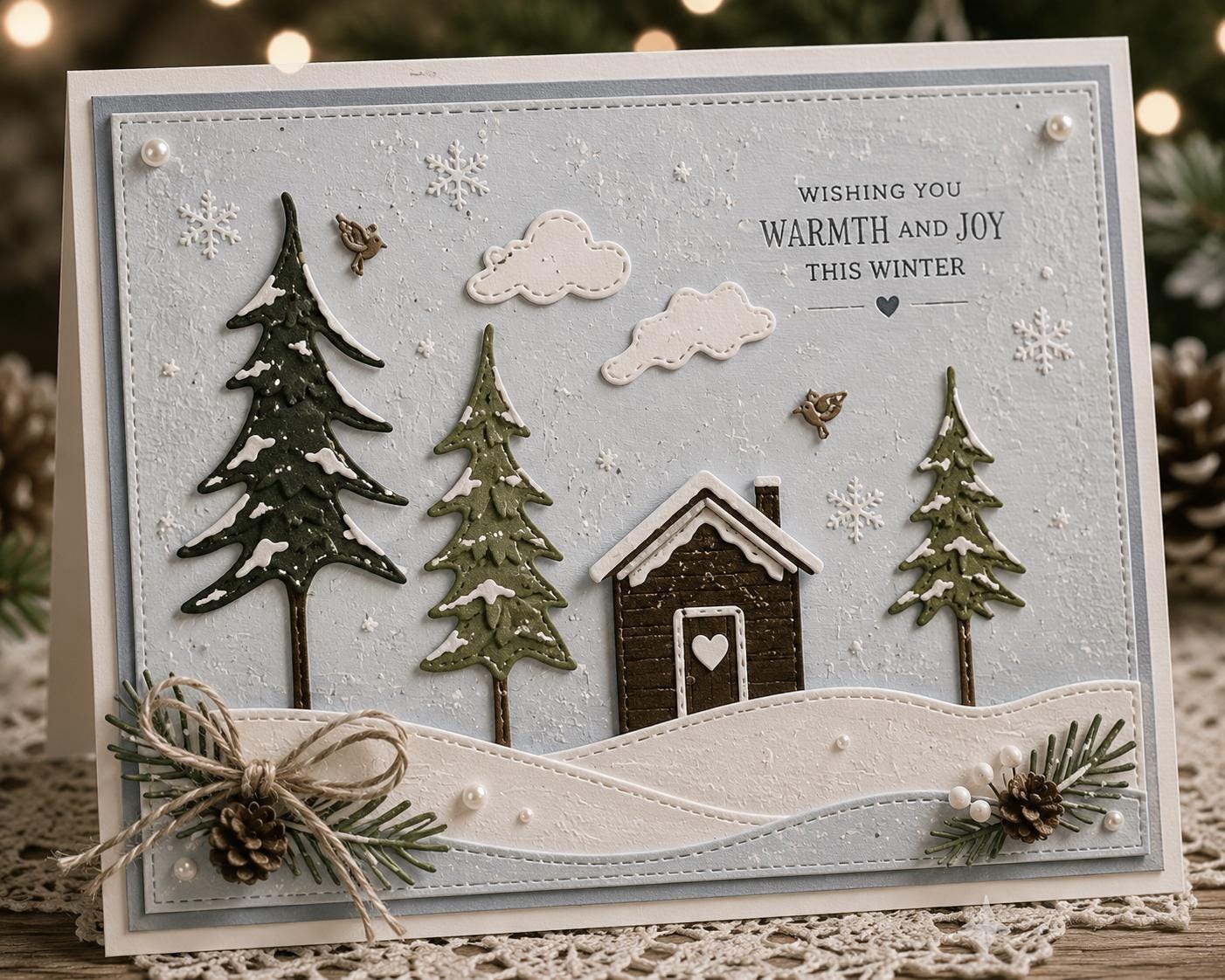 Christmas Tree House Metal Cutting Die for Holiday Cards