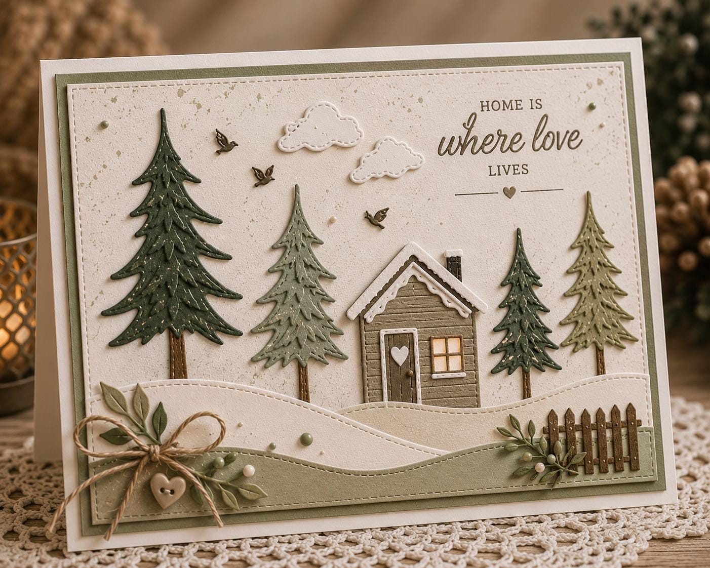 Christmas Tree House Metal Cutting Die for Holiday Cards