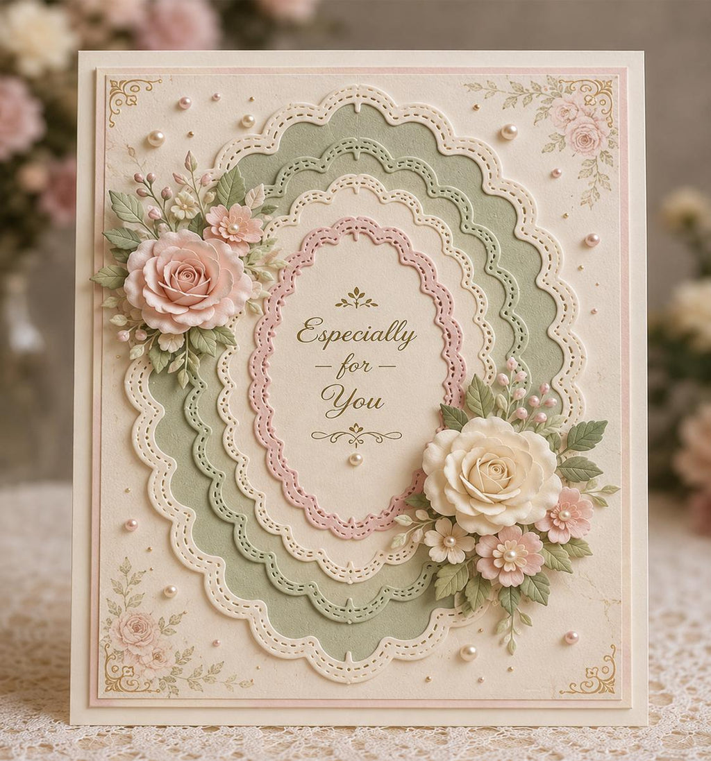Stitched Wave Edge Dies, Frame Metal Cutting Dies for Cards
