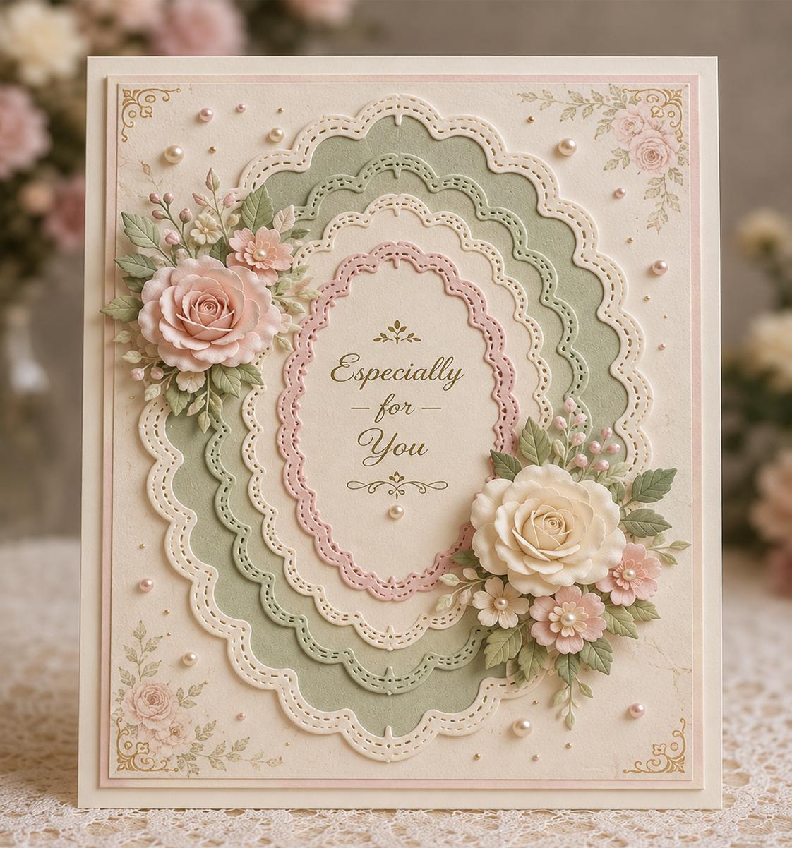 Stitched Wave Edge Dies, Frame Metal Cutting Dies for Cards