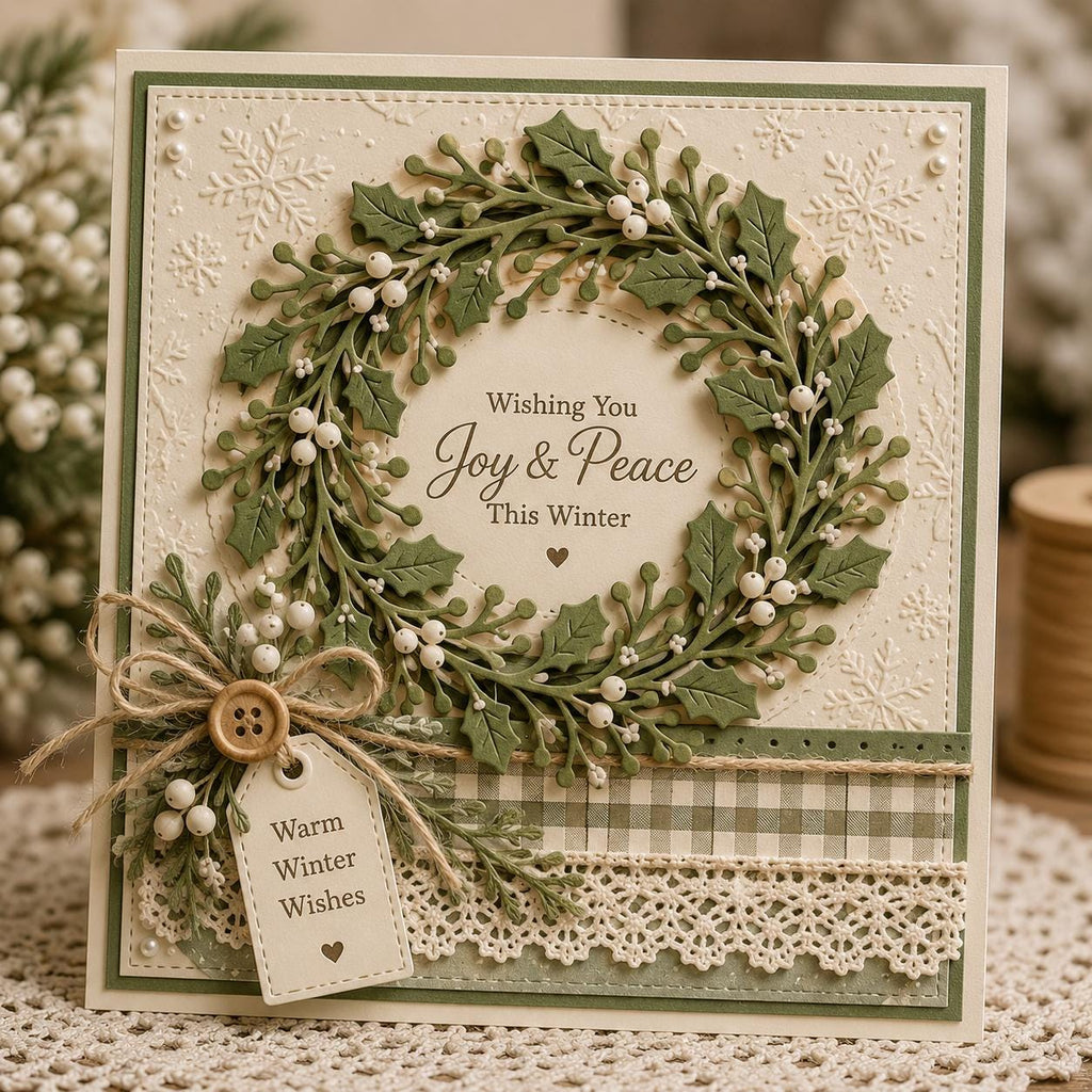 Christmas Mistletoe Wreath Metal Cutting Die