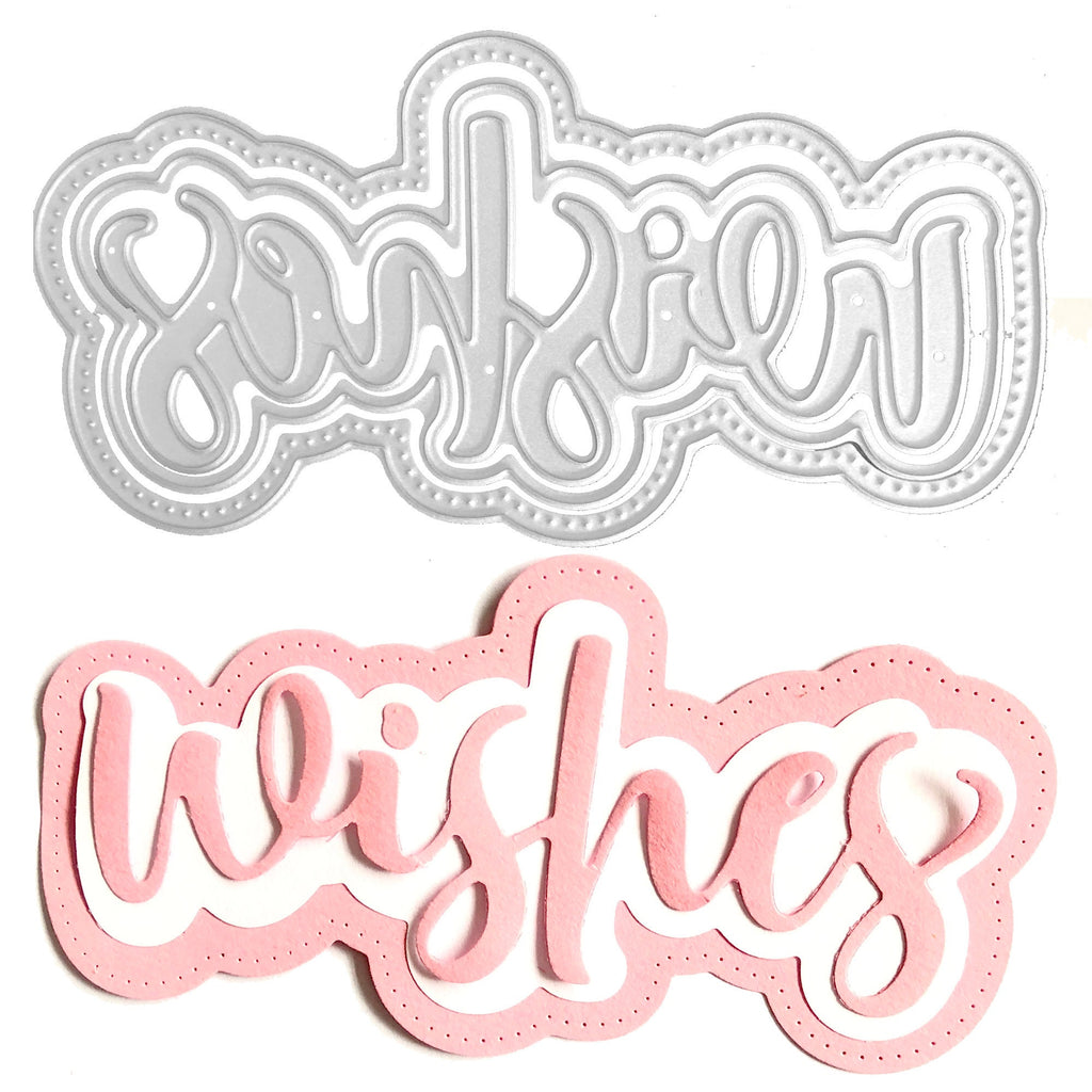 Wishes Metal Cutting Dies, DIY Scrapbooking Stencils (3pcs)