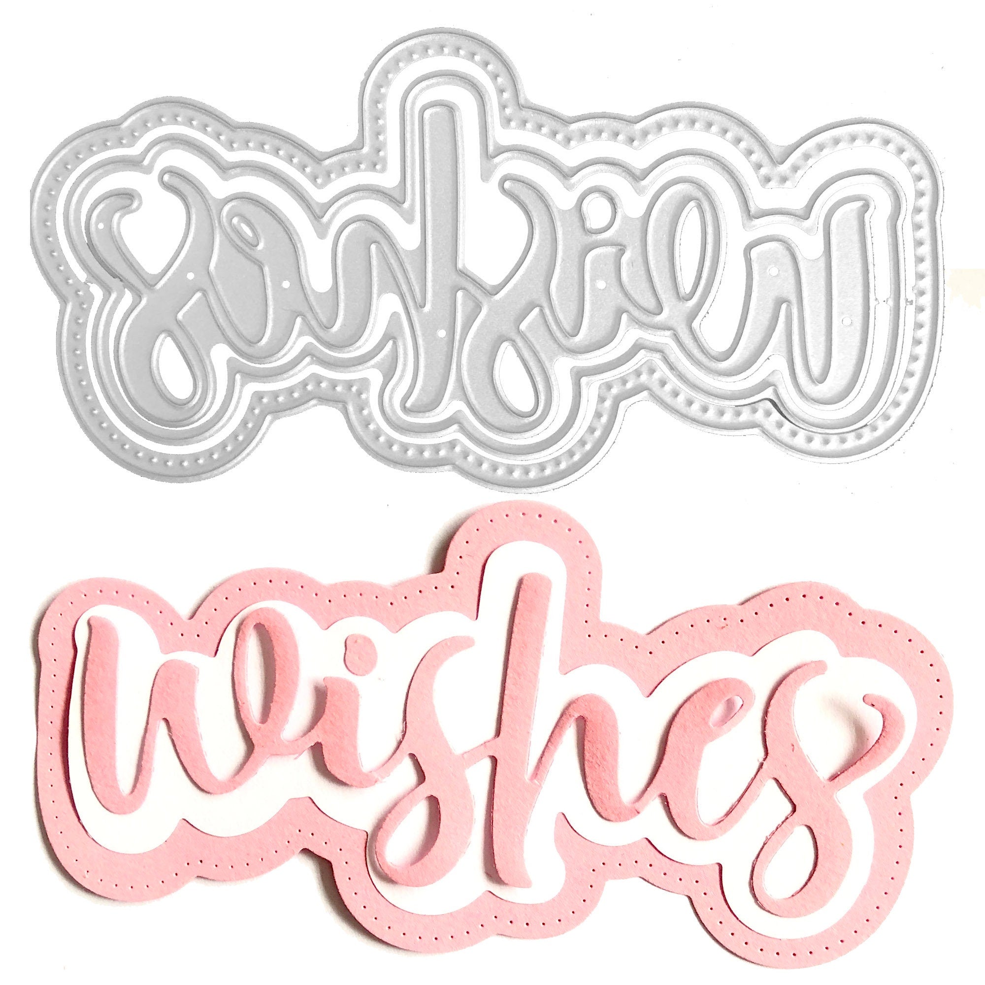 Wishes Metal Cutting Dies, DIY Scrapbooking Stencils (3pcs)