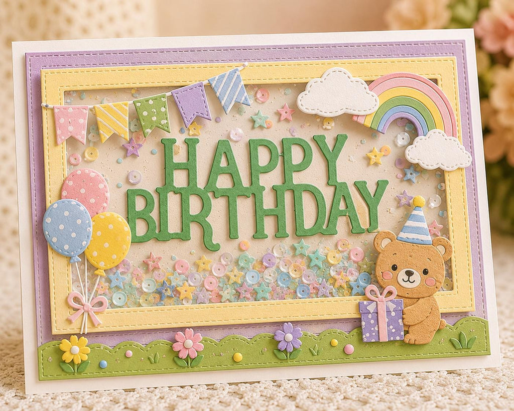 Happy Birthday Metal Die Cut | Scrapbooking Card Making