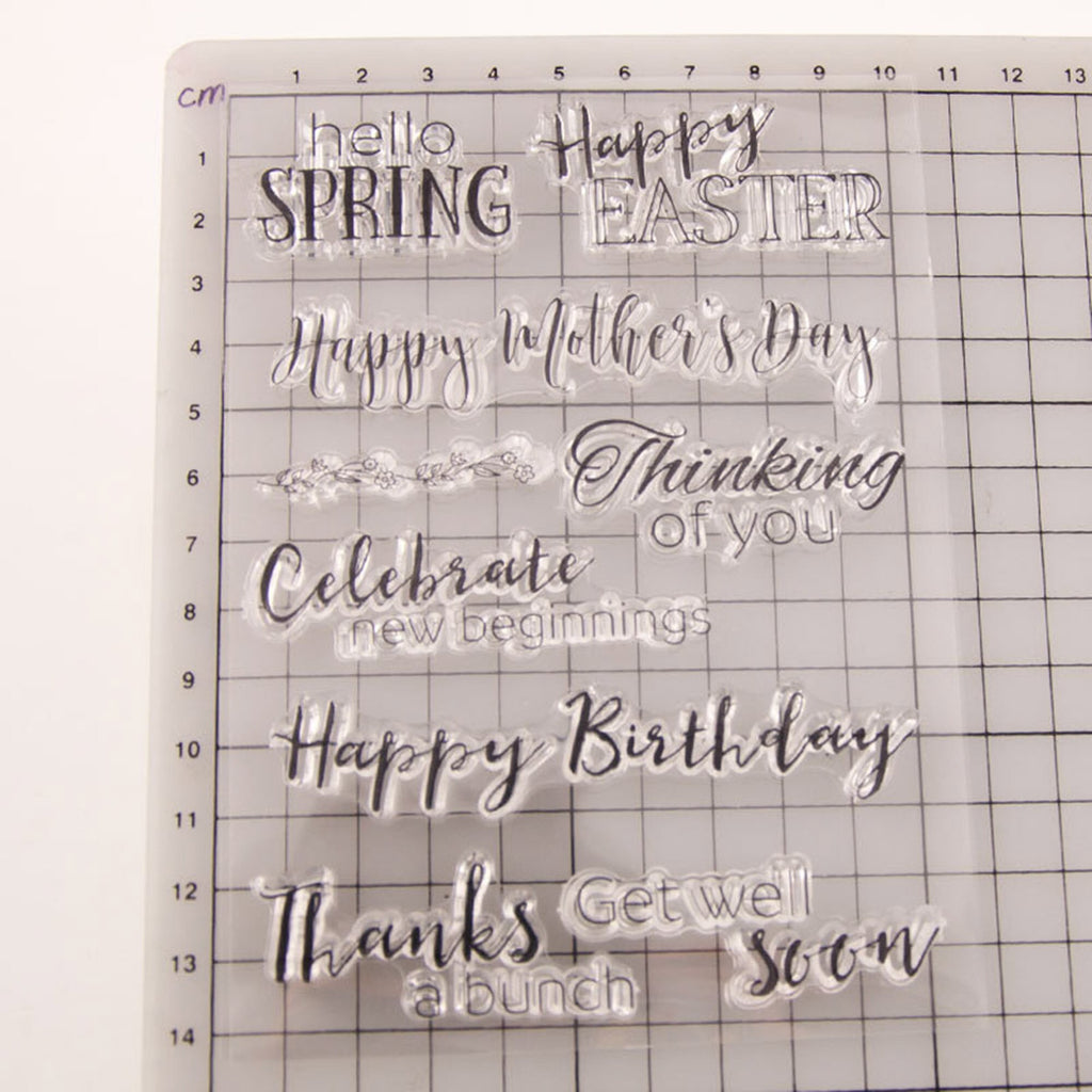 Festival Words Clear Stamp, Season Greetings for Cards