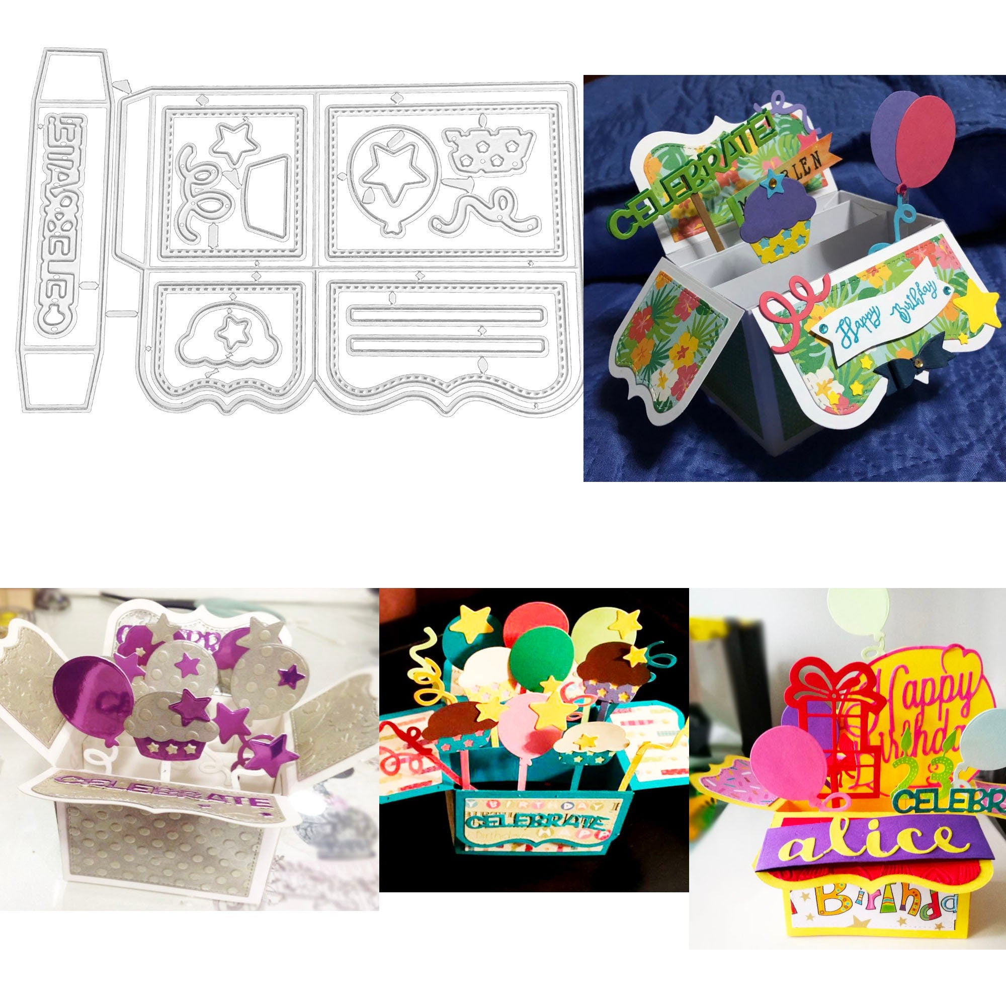 Surprise Box Metal Die Cut | Scrapbooking Card Making Stencil