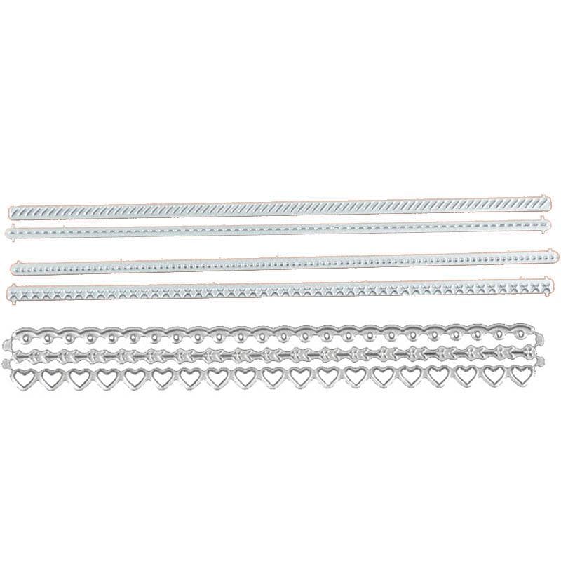 Edge Border Metal Cutting Dies, 7 Strip Border Stencils for Scrapbook Cards