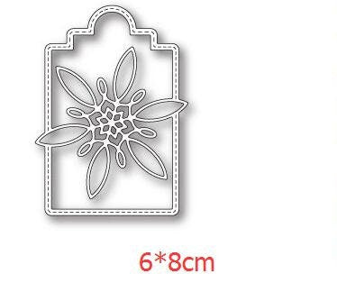 Flower Tag Metal Cutting Die, Scrapbooking Card Stencil