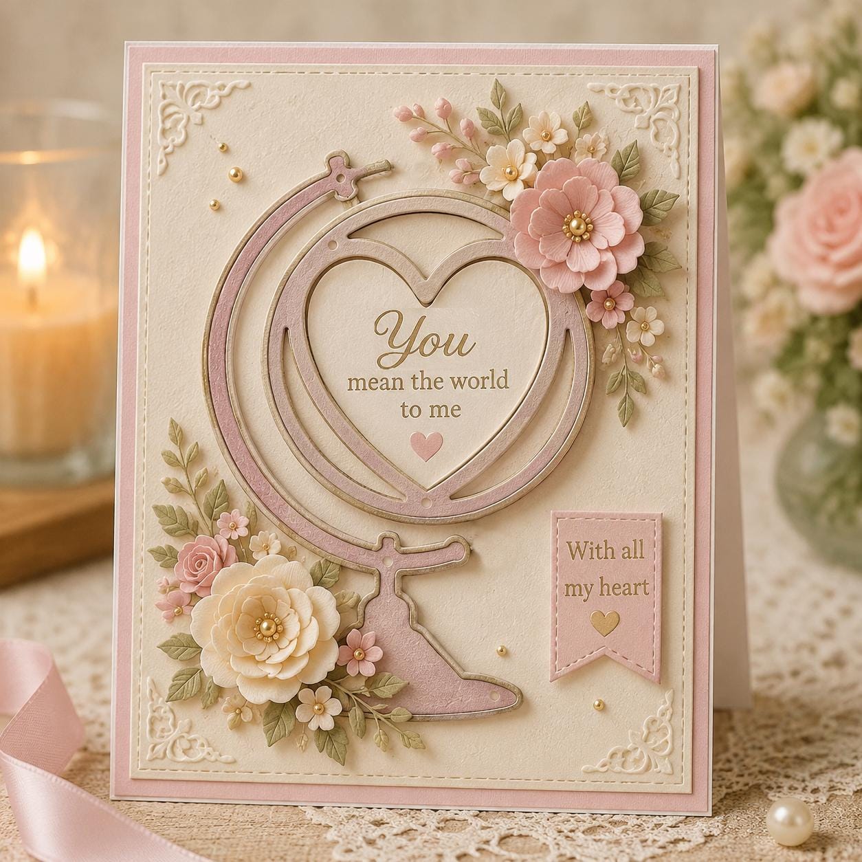 Heart Globe Metal Die Cut | Scrapbooking Card Making