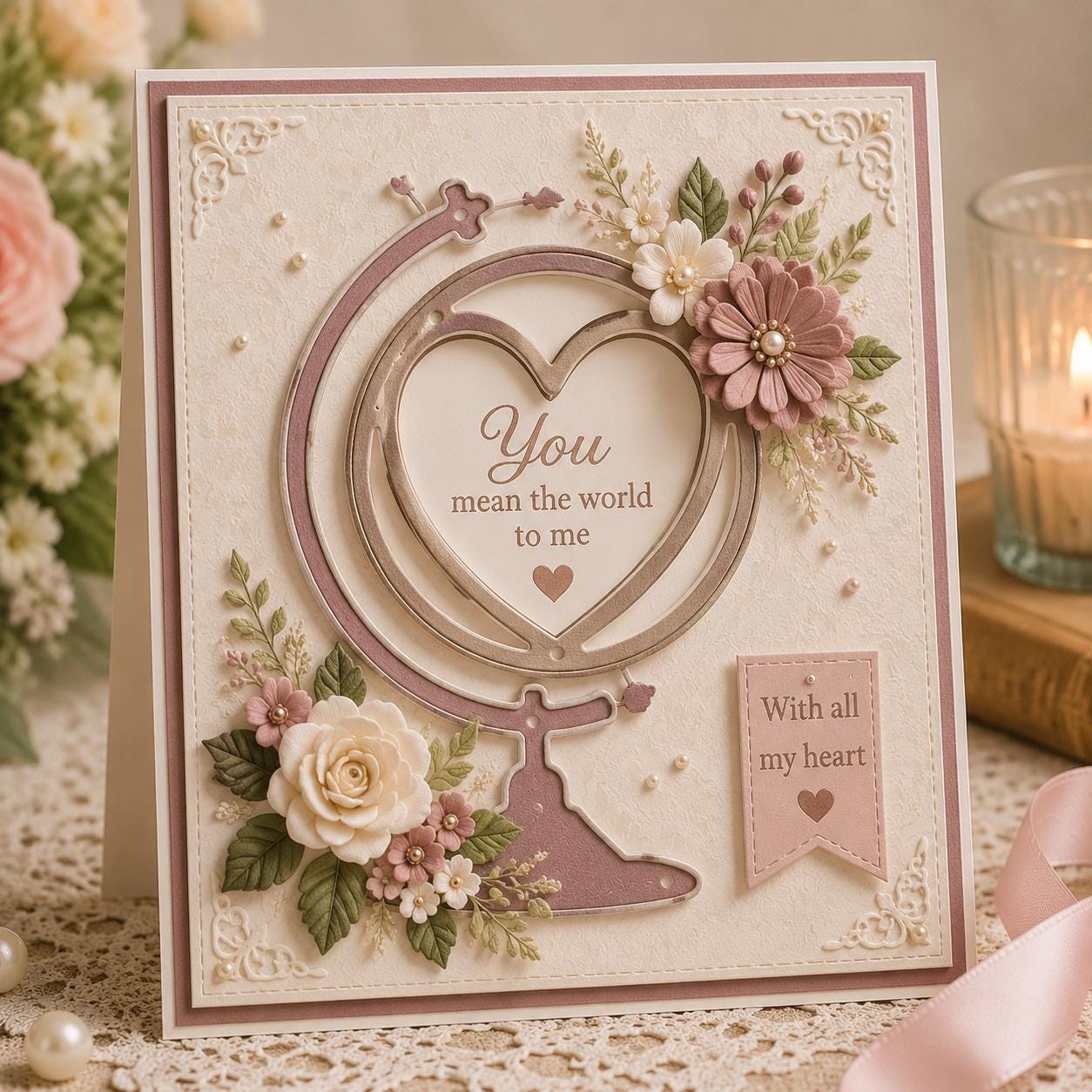 Heart Globe Metal Die Cut | Scrapbooking Card Making
