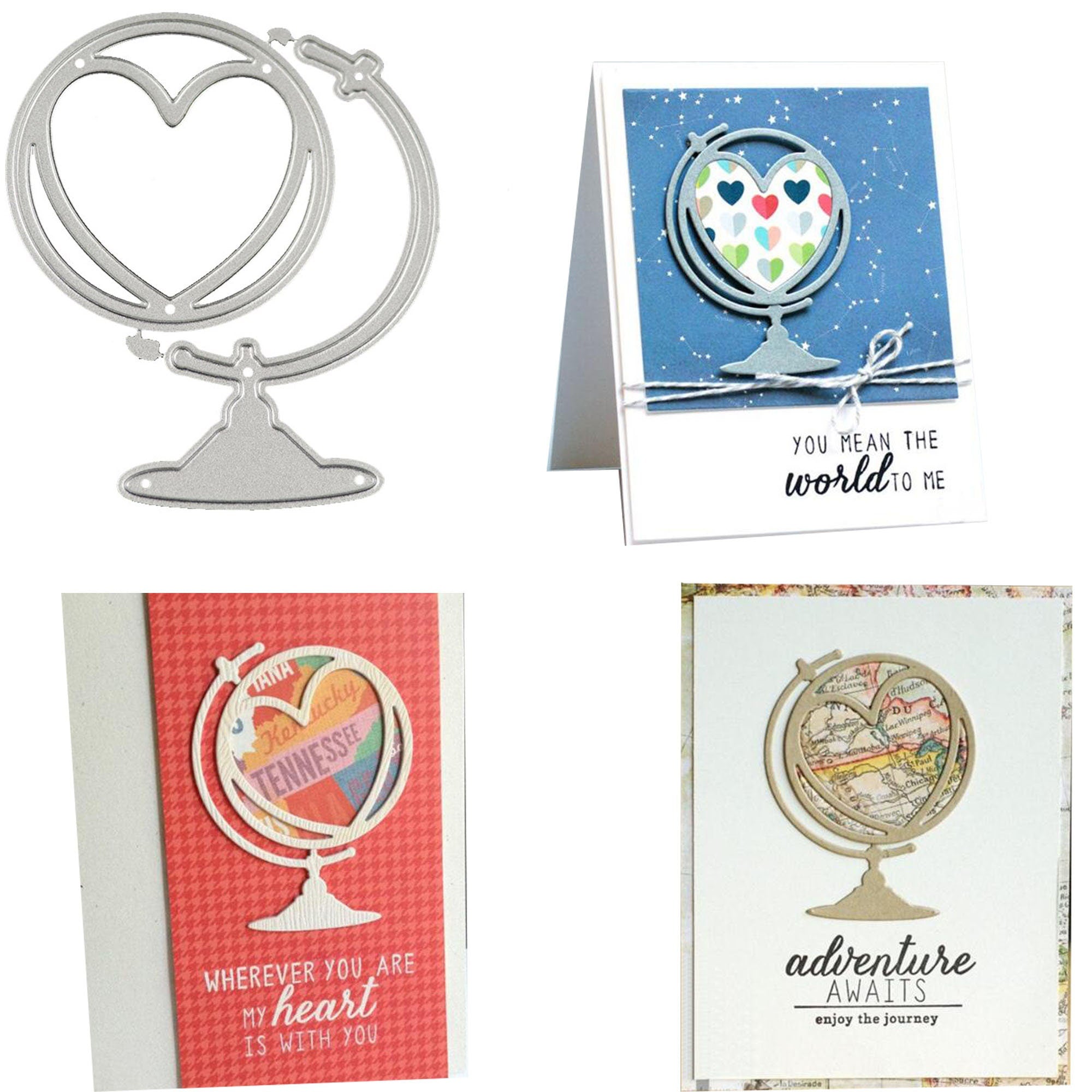 Heart Globe Metal Die Cut | Scrapbooking Card Making