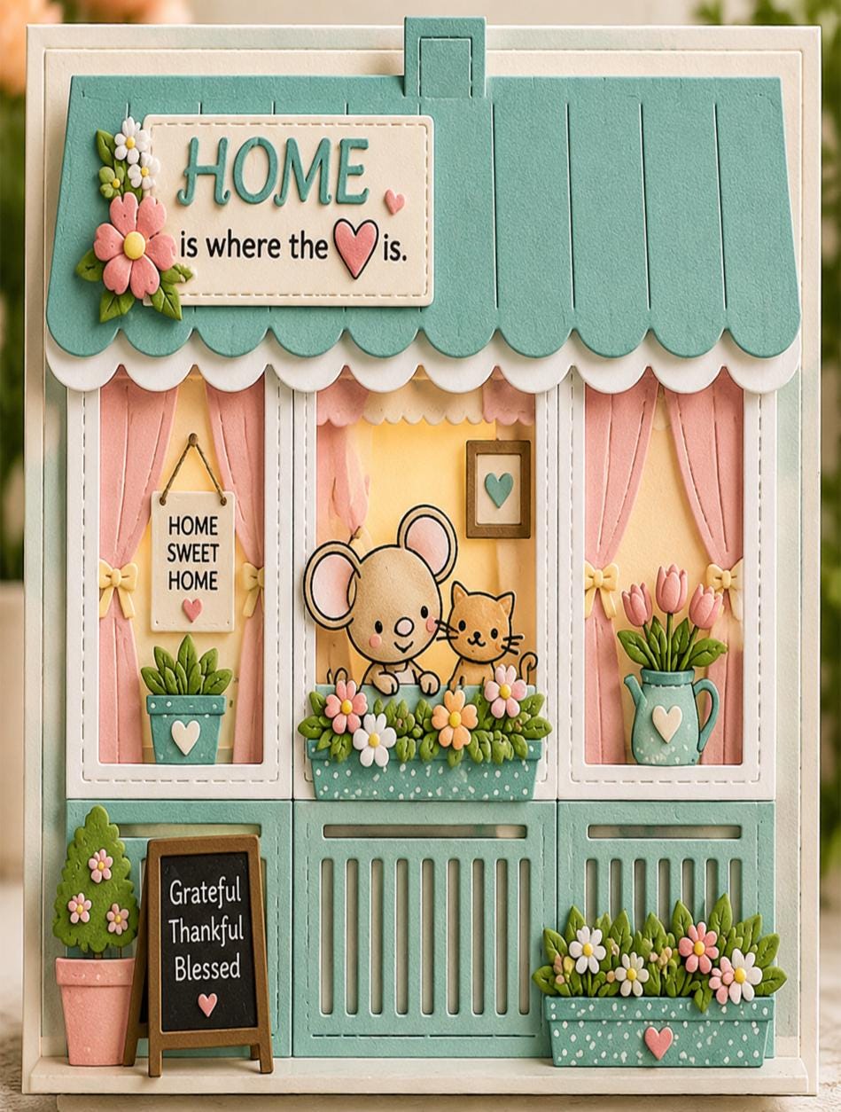 Sweet Home Flower Shop Metal Cutting Die | Scrapbooking, Card Making Tool