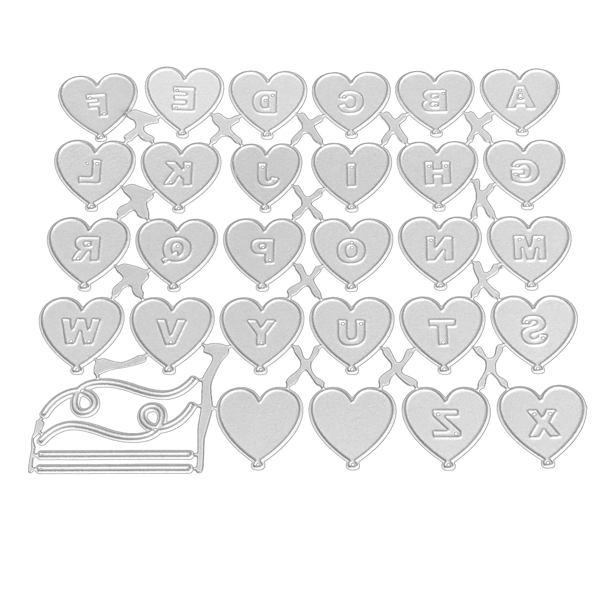 Heart Balloon Alphabet Metal Die Cut | Scrapbooking, Card Making