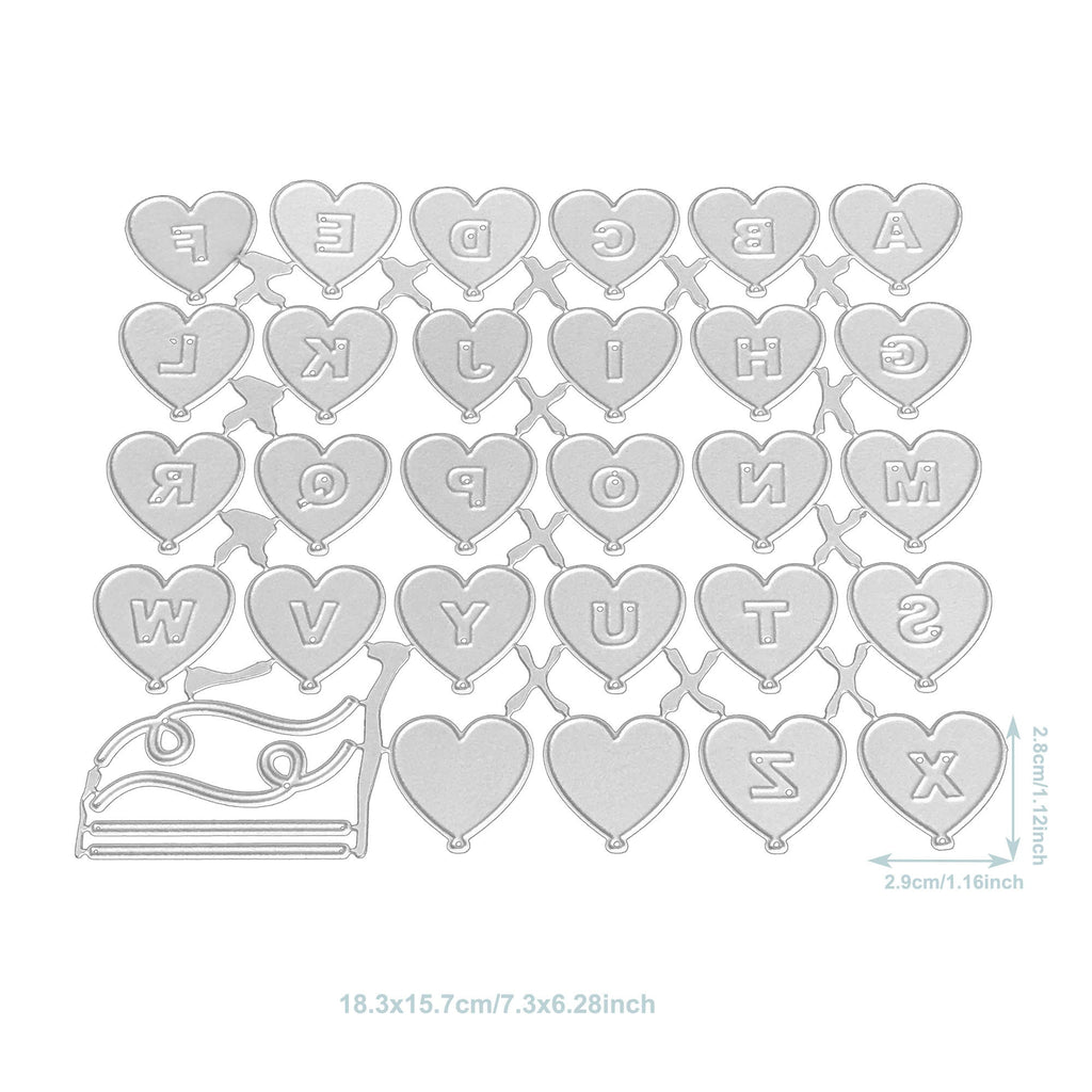Heart Balloon Alphabet Metal Die Cut | Scrapbooking, Card Making